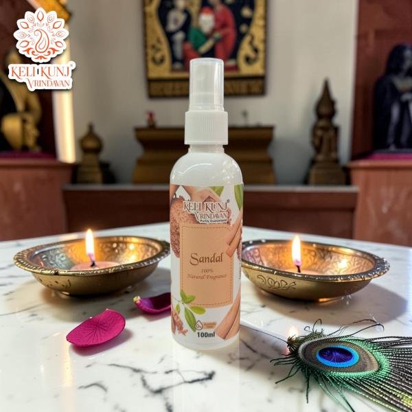 Chandan (Sandalwood) Perfume Spray 100% Alcohol Free | Ang Seva Perfume | Made by Keli Kunj Vrindavan