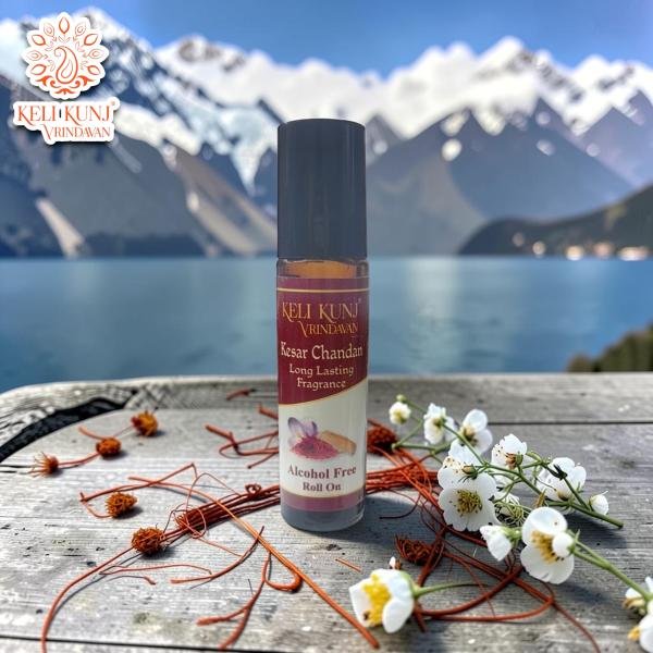 Kesar Chandan Attar Premium Natural & 100% Alcohol-Free | Kesar Chandan Ittar Long-Lasting Fragrance By Keli Kunj Vrindavan
